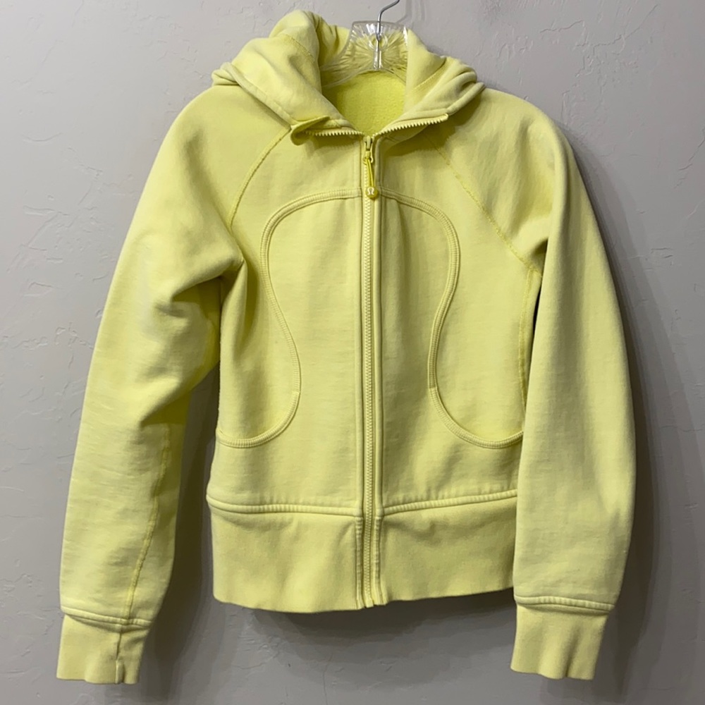 Lululemon yellow scuba jacket size 6